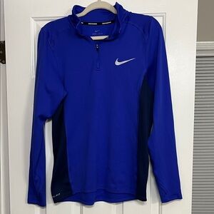 Nike Royal and Navy Blue Dri-FIT Quarter Zip Pullover